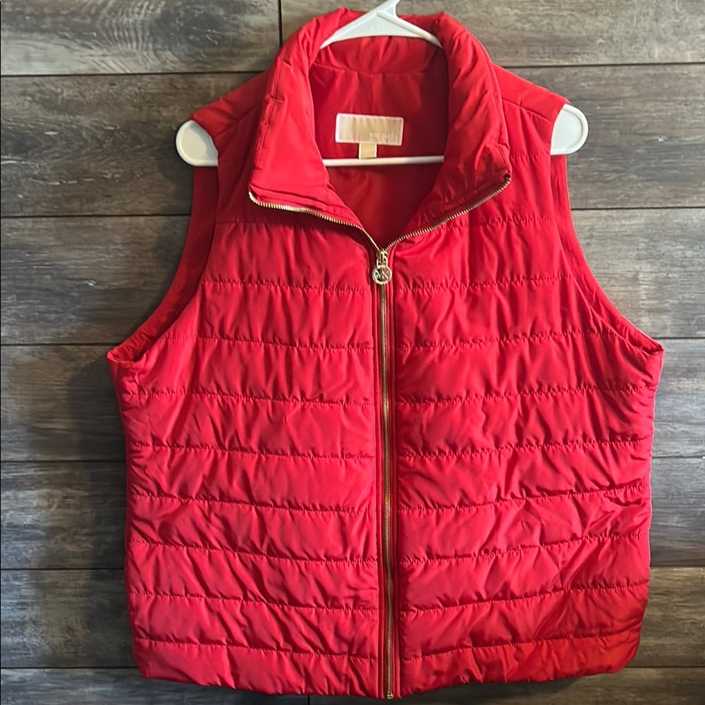 MICHAEL Michael Kors Red Quilted Puffer Vest